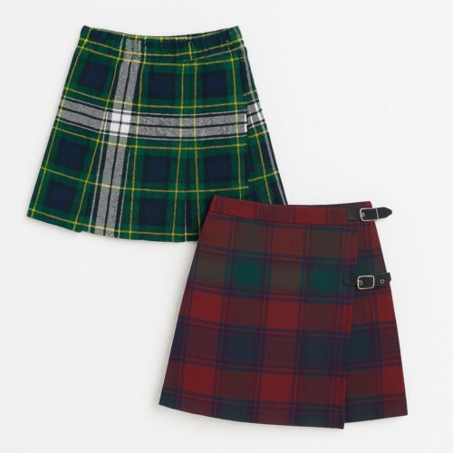 Pollera kilt verde/bordeaux 