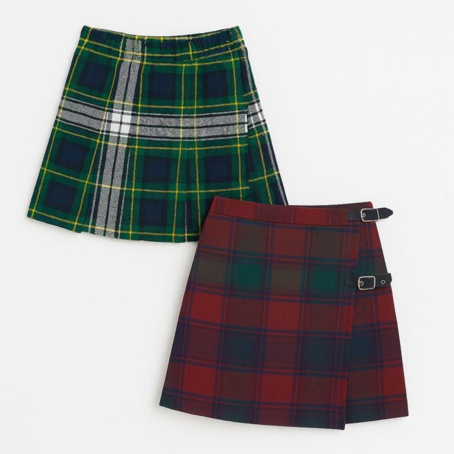 Pollera kilt verde/bordeaux 